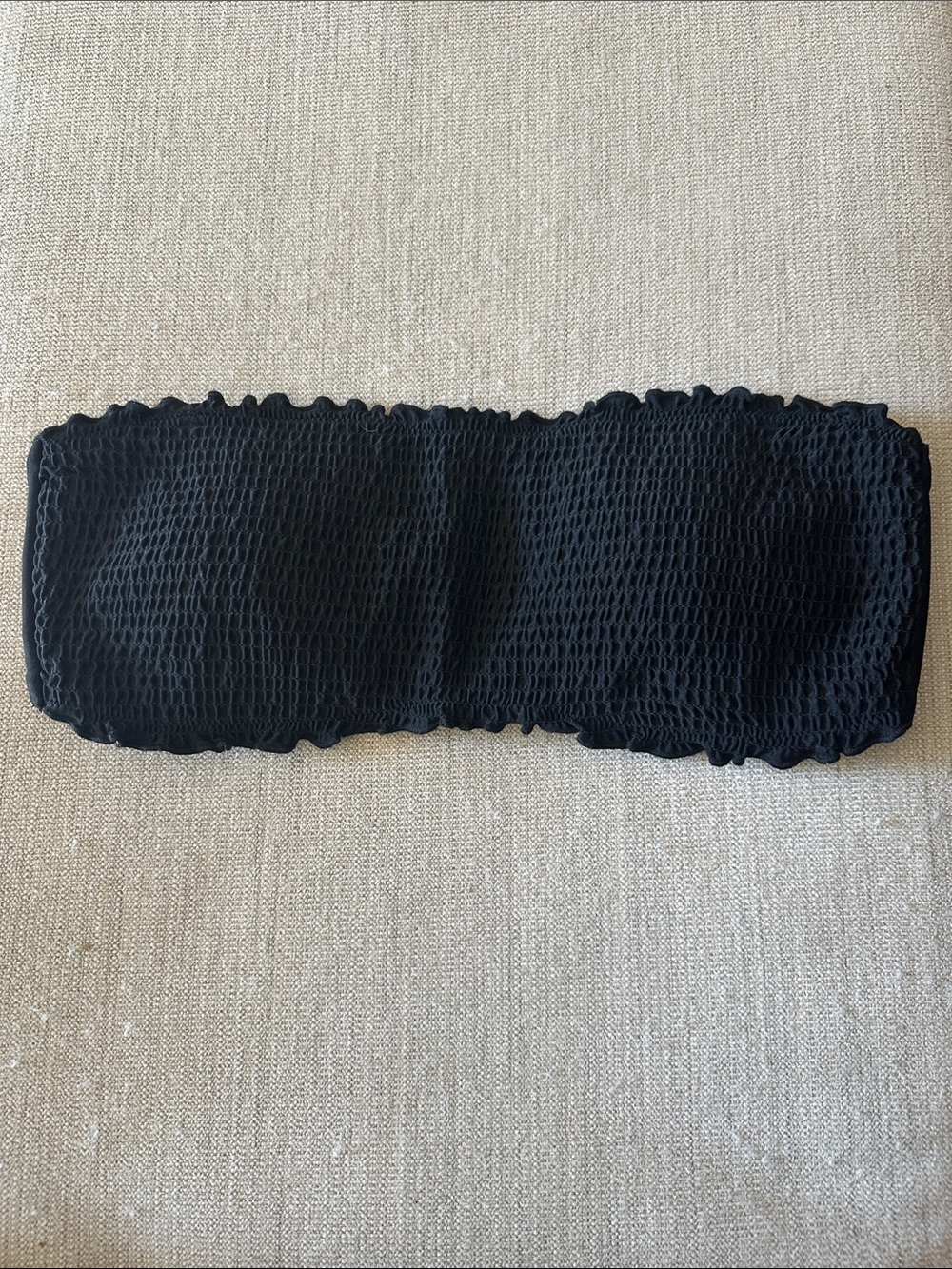 Hollister Black Ruffled Bandeau Swim Top